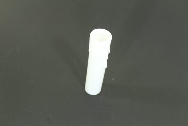 4" Decorated Plastic Candle Covers - Candelabra Base - Candelabra base socket - White Plastic - ACTUAL SIZE IS 3-7/8" OD 15/16" ID 13/16"