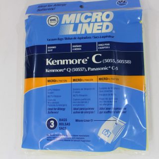 Aftermarket Kenmore Type C Bags 3pk Replaces 20-5055, 20- 50557, 20-50558 for canisters