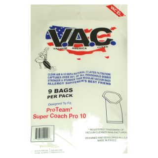 HEPA Bags for ProTeam Super Coach Ten 9pk