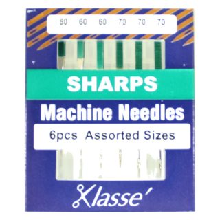 Klasse Sharp Assorted Size Sewing Machine Needles 6pk