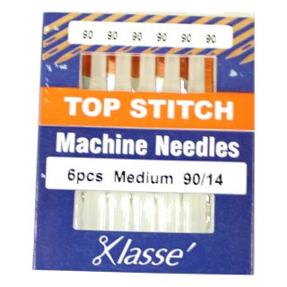 Klasse Top Stitch 90/14 Sewing Machine Needles 6pk