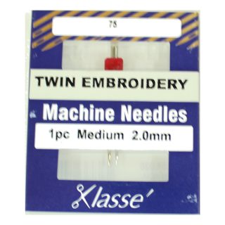 Klasse Twin Embroidery 2mm/75 Sewing Machine Needle 1pk