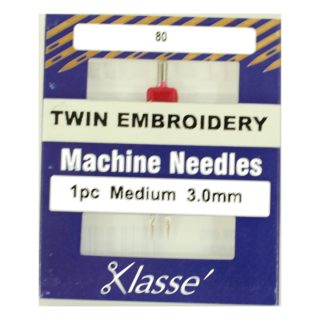 Klasse Twin Embroidery 3mm/75 Sewing Machine Needle 1pk