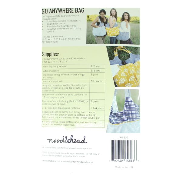 Go Anywhere Bag - Sewing Pattern