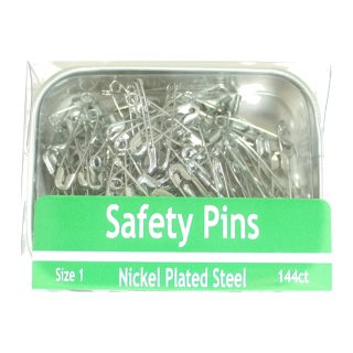 Nickel Safety Pins - 144pk