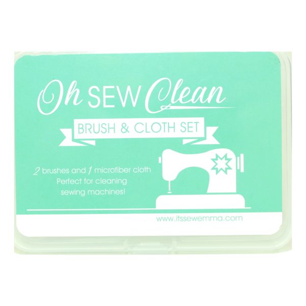 Oh Sew Clean Brush and Cloth Set - Blue