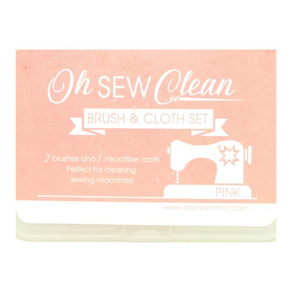 Oh Sew Clean Brush and Cloth Set - Pink