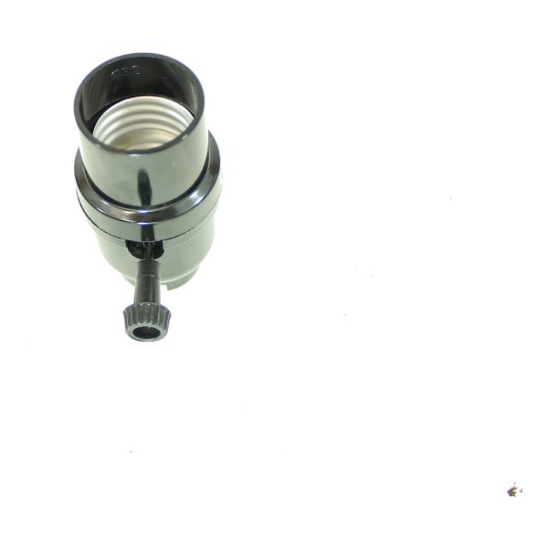 Black E-26 Phenolic Smooth Skirt 3-Way Turn Socket