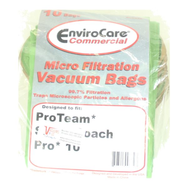 Aftermarket backpack bags ProTeam 107313 Intercept Micro Filter Bags with Open Collar and 10-Quart Capacity, 10-Pack of Replacement Vacuum Filters